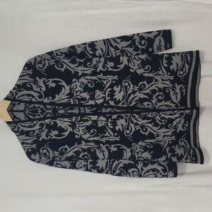 NEVE Charlotte Merino Wool Black & Gray Cardigan Size S